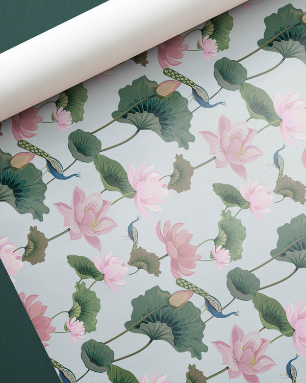 Jungle Raj Dusky Blue Lotus Wrapping Sheet